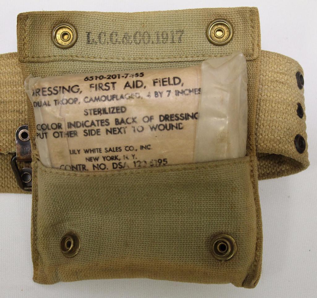 WWI Colt Model of 1911 U.S. Army .45 Semi-Auto Pistol w/Holster, Belt and Complete First Aid Kit
