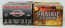 Full Box Winchester Universal 20 Ga. 2 3/4" 7 1/2 Shot and Full Box Federal Prairie Storm 20 Ga. 2