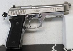 Taurus PT 92 AFS 9 mm Semi-Automatic Handgun Stainless Finish 2 Clips Used w/Box Needs Cleaning