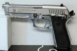 Taurus PT 92 AFS 9 mm Semi-Automatic Handgun Stainless Finish 2 Clips Used w/Box Needs Cleaning