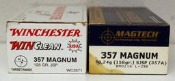 Full Box Winchester .357 Mag. 125 gr. JSP Cartridges and Full Box MagTech .357 Mag. 158 gr. SJSP