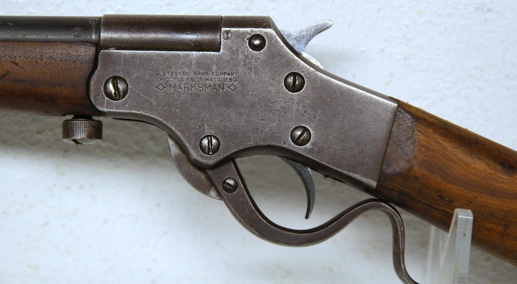 Stevens Marksman No. 12 .22 LR Single Shot Rifle Some Damage to Butt Plate SN#77