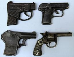 Lot of (4) Early Toy Cap Guns - (1) National, (1) Master, (1) 25 Junior, (1) Not marked