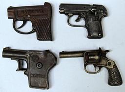 Lot of (4) Early Toy Cap Guns - (1) National, (1) Master, (1) 25 Junior, (1) Not marked