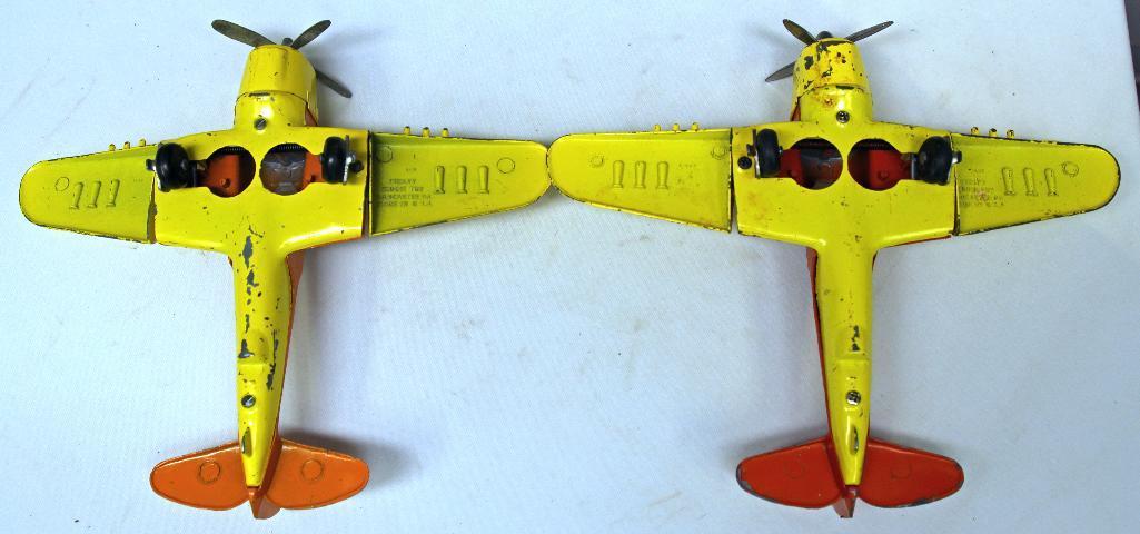Mixed Lot Hubley Kiddie Toy Airplanes and Helicopter - Helicopter Repainted, Small Blue Toys Missing