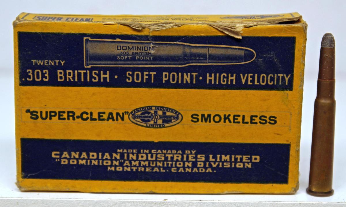 Vintage Dominion Box Full of Mixed Rounds .303 British