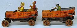 (2) Marx Amos and Andy Fresh Air Taxi Cab Tin Wind-up Toys, Doesn't Work