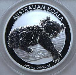2012 Australia Koala 1 oz. Silver Slab ANACS MS70 DCAM