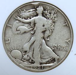 1921 Walking Liberty Half Dollar Slab ANACS Fine 12 Details, Key Date