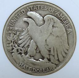 1921 Walking Liberty Half Dollar Slab ANACS Fine 12 Details, Key Date