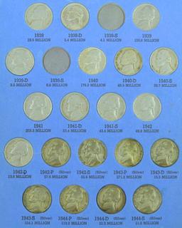 Jefferson Nickel Book 1 - Missing 1938S, 1939S, 1950, 1950D, 1951S