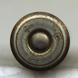 Frankford Arsenal .45-70-500 Gov't for Gatling Machine Gun Marked "F 4 91" Tinned Brass Case