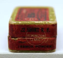 Full Vintage Two Piece Box Remington UMC .22 Short Lesmok Cartridges