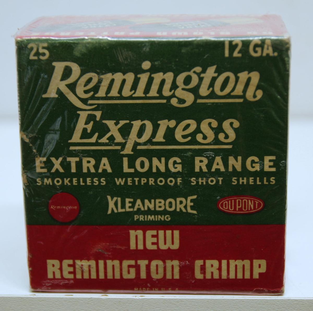 Full Vintage Box Remington Express Extra Long Range 12 Ga. 2 3/4" 5 Shot Shotshells, New Remington