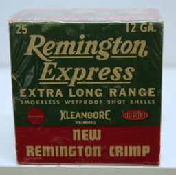 Full Vintage Box Remington Express Extra Long Range 12 Ga. 2 3/4" 5 Shot Shotshells, New Remington