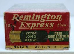 Full Vintage Box Remington Express Extra Long Range 12 Ga. 2 3/4" 5 Shot Shotshells, New Remington