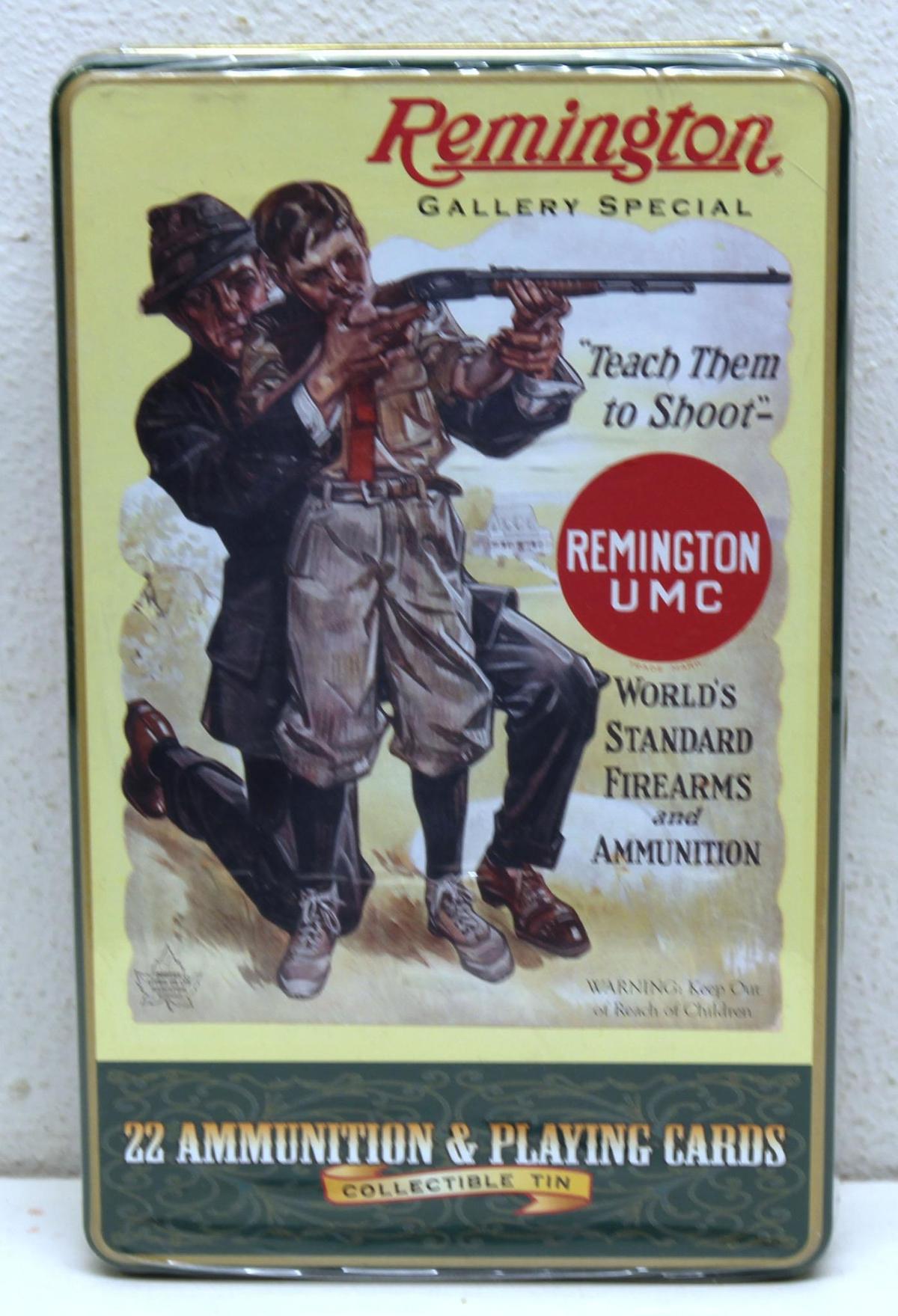 Sealed Collector Tin Remington Gallery Special .22 Ammunition & Playing Cards Set in Collectible Tin