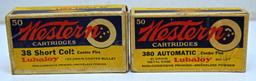 Partial Vintage Box 40 Western .380 Automatic & Partial Vintage Box Western .38 Short Colt