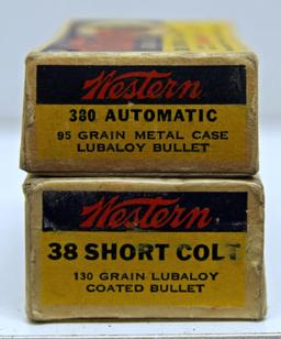 Partial Vintage Box 40 Western .380 Automatic & Partial Vintage Box Western .38 Short Colt