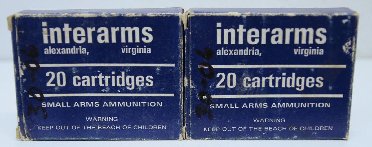 2 Full Boxes Interarms .30-06 Cartridges