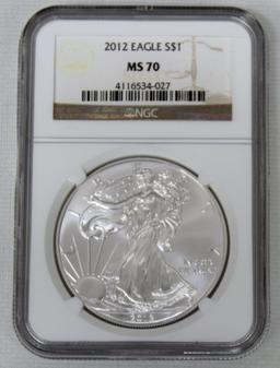 2012 Silver American Eagle Slabbed NGC MS70