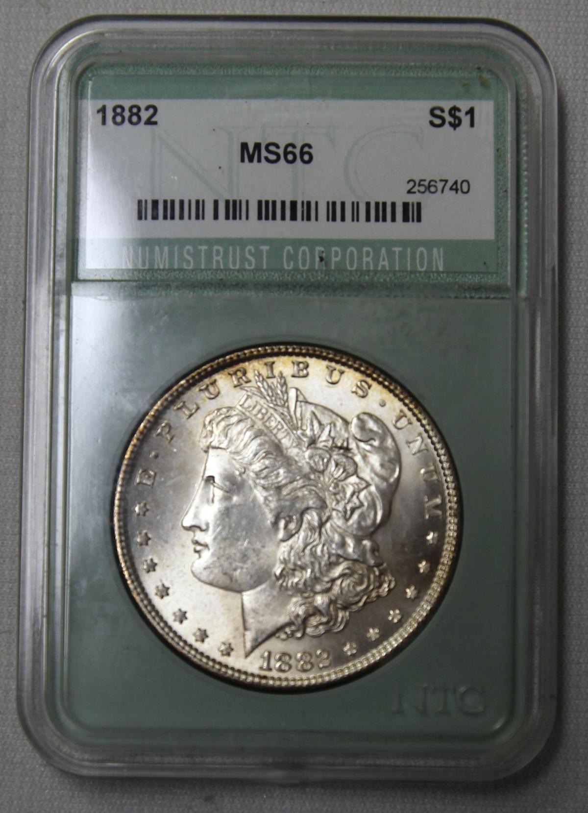 1882 Morgan Dollar Slabbed NTC MS66
