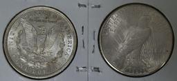 1921 Morgan Dollar and 1923S Peace Dollar