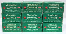 9 Full Vintage Boxes Remington Kleanbore Standard Velocity .22 LR Cartridges