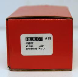 Full Box 50 Hornady Reject .45 Cal. .452" 300 gr. SST ML Bullets for Reloading