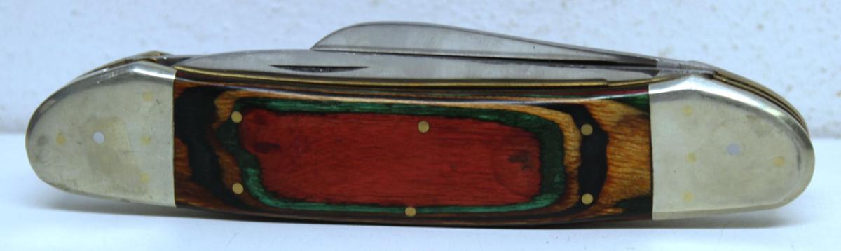 Large Unmarked 3 Blade Folding Knife, 8 3/8" Long Overall while Closed