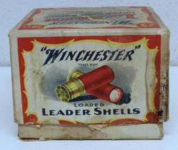 Partial Vintage Two Piece Box of 23 Winchester Leader 20 Ga. Paper Shotshells