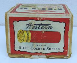 Partial Vintage Two Piece Box of 14 Western Super-X 20 Ga. Field Paper Shotshells