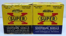 2 Full Vintage Boxes Western Super-X 16 Ga. Shotshells - 2 3/4" and 2 9/16"