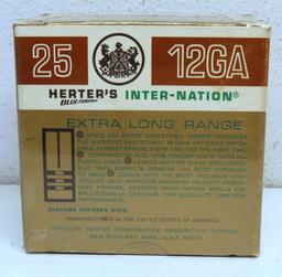 Full Vintage Box Herter's Inter-Nation Powermag 12 Ga. 2 3/4" Shotshells
