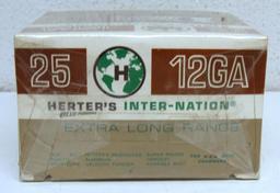 Full Vintage Box Herter's Inter-Nation Powermag 12 Ga. 2 3/4" Shotshells