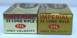 2 Full Different Vintage Boxes C-I-L Imperial .22 LR Cartridges