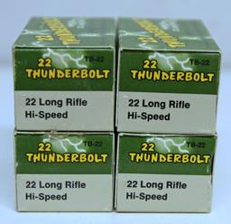 4 Full Boxes Remington Ammunition 22 Thunderbolt .22 LR Cartridges