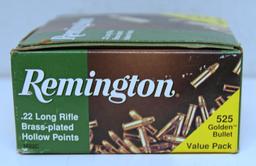 Full Box Remington Ammunition 525 Round Golden Bullet Pack .22 LR Hollow Point Cartridges
