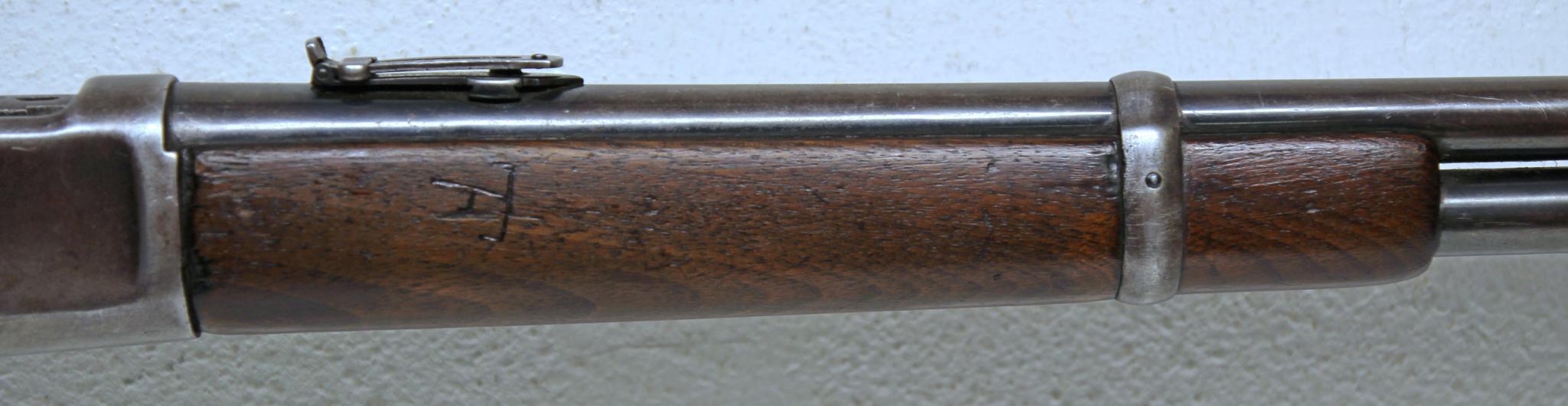 Winchester Model 1892 .44 WCF Saddle Ring Carbine Lever Action Rifle Right Side of Stock Decorated