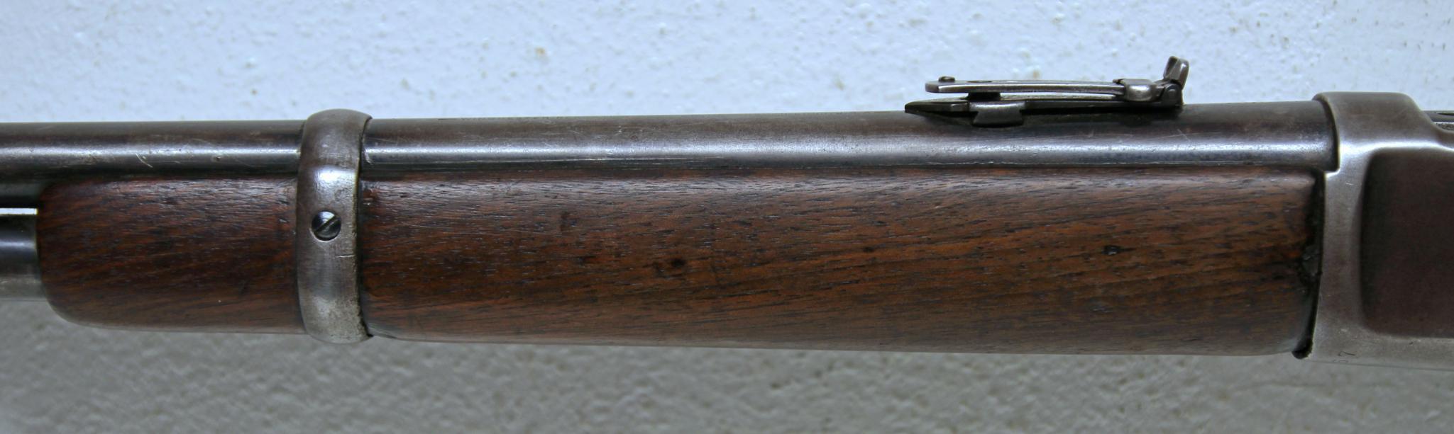 Winchester Model 1892 .44 WCF Saddle Ring Carbine Lever Action Rifle Right Side of Stock Decorated
