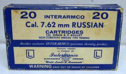 Full Box Interarmco...7.62 mm Russian Cartridges Ammunition...