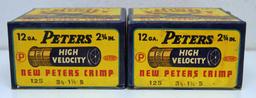 2 Full Vintage Boxes Peters High Velocity 12 Ga. 2 3/4" 5 Shot Shotshells Ammunition...