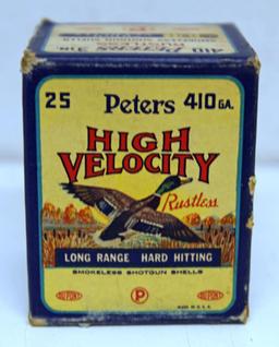 Full Vintage Box Peters High Velocity .410 Ga. 3" Shotshells Ammunition...