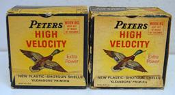 2 Full Vintage Boxes Peters High Velocity 16 Ga. 2 3/4" Shotshells Ammunition...
