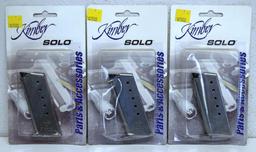 3 New Kimber Solo 9 mm 6 Round SST Pistol Magazines...