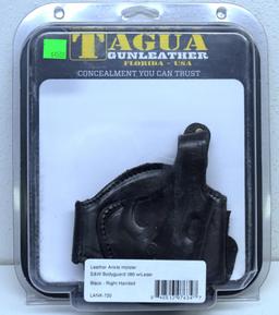 New Tagua...Black Leather Right Hand Ankle Holster for S&W Bodyguard .380 with Laser...