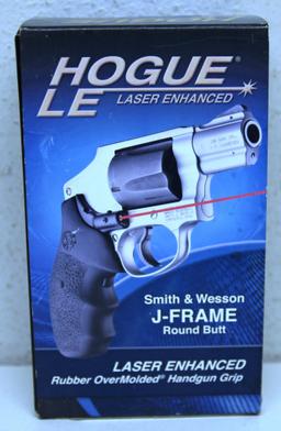 New Hogue Laser Enhanced Handgun Grips with Laser for S&W J-Frame Round Butt...