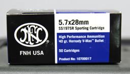 20 FN Boxes 50 Rds. Each (1,000 Rounds) 5,7x28 mm Cartridges Ammunition in Cabela's Ammo Can...
