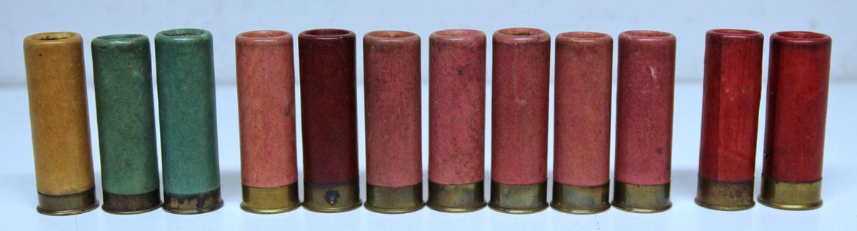 Collection of 10 (Very Hard to Find) Robin Hood Paper Shotshells...- 2 Green 12 Ga. w/Headstamps
