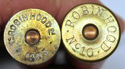 Collection of 10 (Very Hard to Find) Robin Hood Paper Shotshells...- 2 Green 12 Ga. w/Headstamps